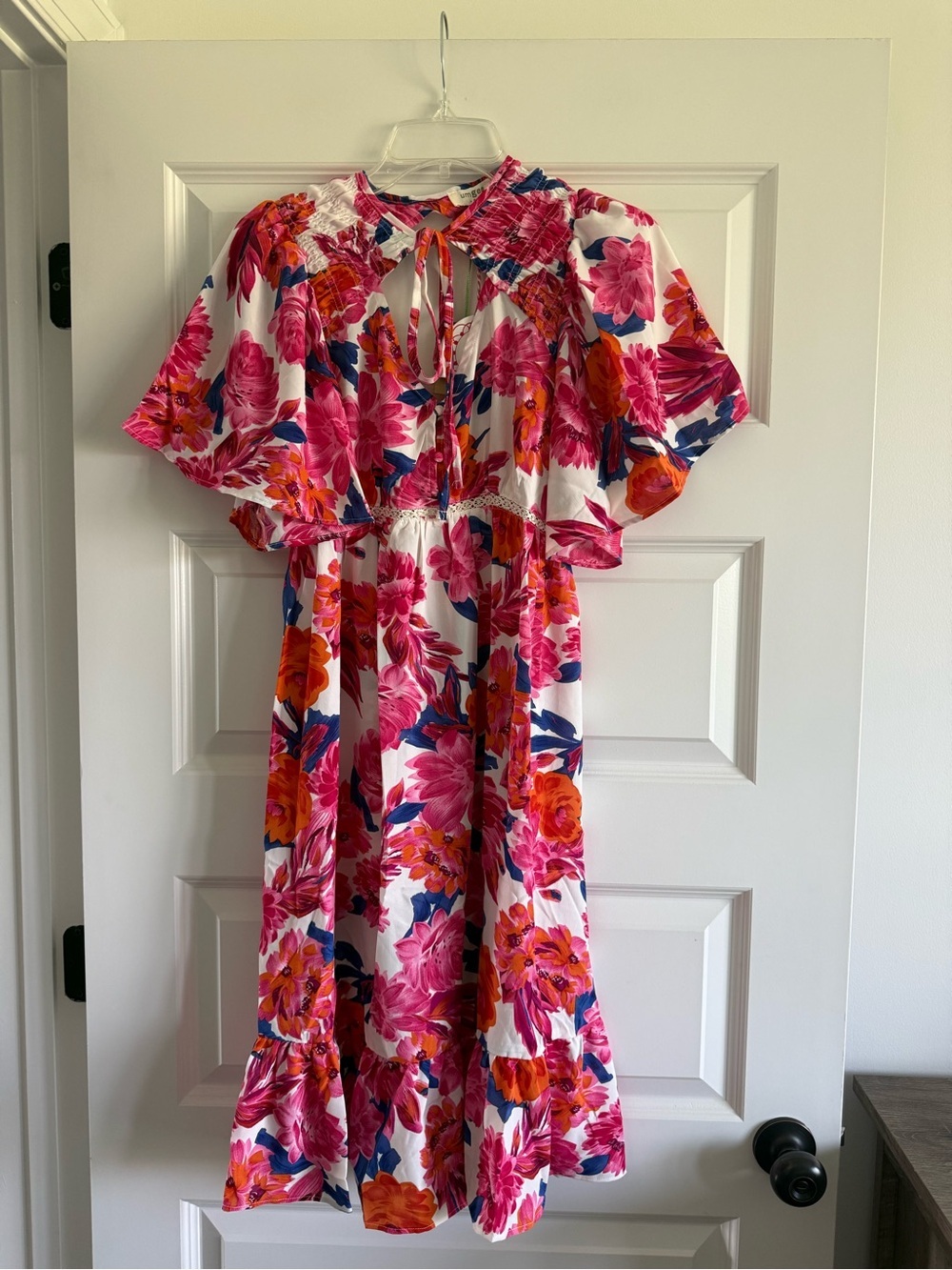 NWT Umgee Floral Tie Neck Dress